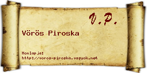 Vörös Piroska névjegykártya