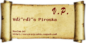 Vörös Piroska névjegykártya